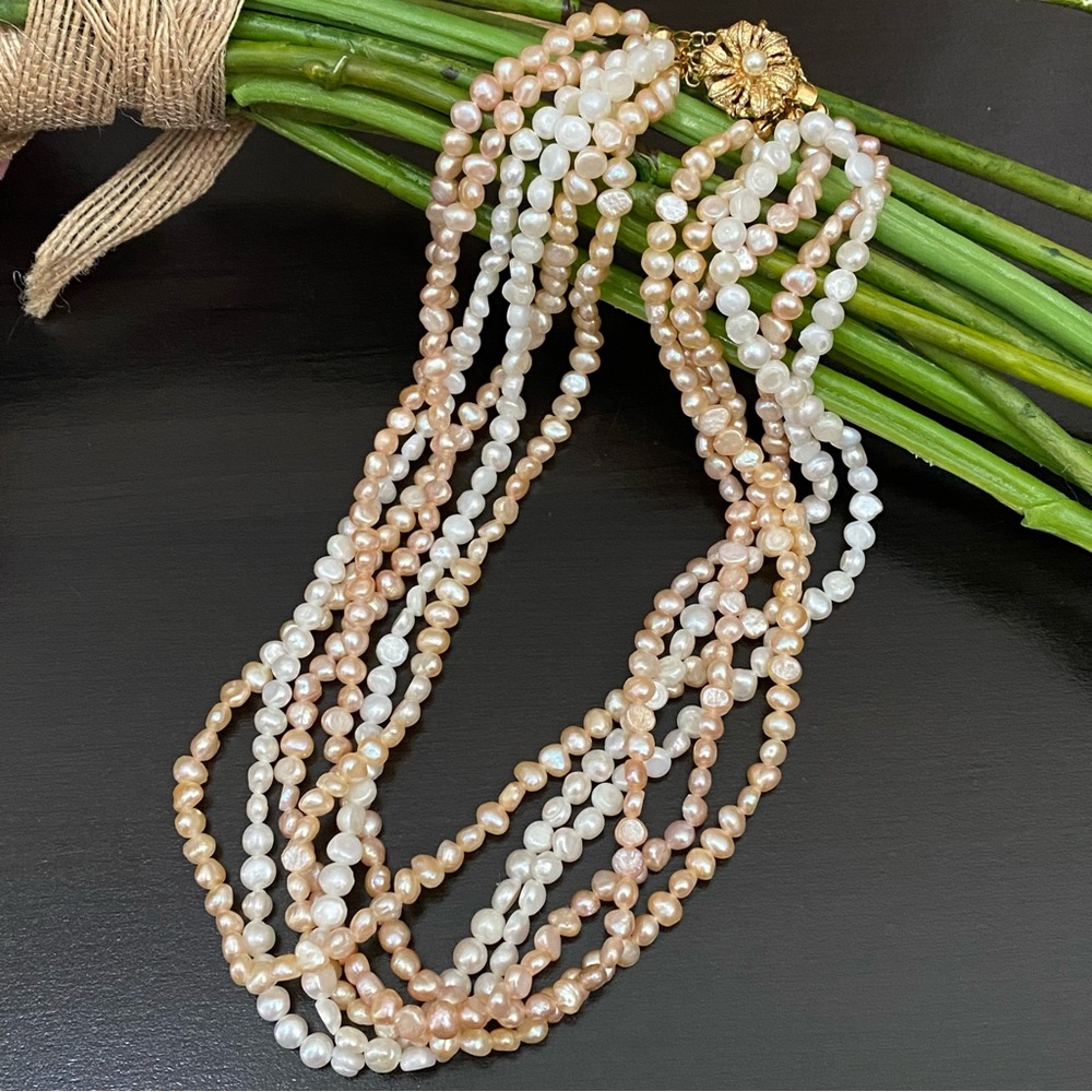 Vintage Multi-strand Freshwater Pearl Necklace